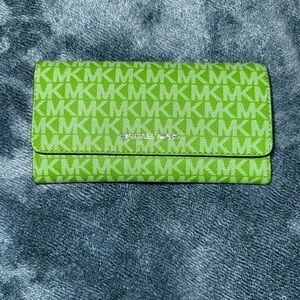 Michael Kors Lime Green Logo Wallet